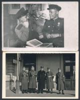 cca 1910-1932 Katonai fotólapok, fele feliratozott, 9x14 cm