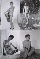 cca 1975 Szolidan erotikus fényképek tétele, 44 db vintage negatívról készült mai nagyítás, 9x13 cm ...