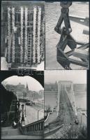 cca 1964 Budapest, Erzsébet híd és környéke, 44 db vintage fotó, java része datálva, 9x14 cm