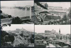 cca 1964 Budapest, Erzsébet híd és környéke, 44 db vintage fotó, java része datálva, 9x14 cm