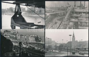 cca 1964 Budapest, Erzsébet híd és környéke, 44 db vintage fotó, java része datálva, 9x14 cm