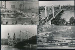 cca 1964 Budapest, Erzsébet híd és környéke, 44 db vintage fotó, java része datálva, 9x14 cm