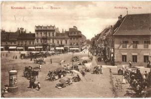Brassó, Kronstadt, Brasov; Piactér / market square (ragasztónyomok / glue marks)