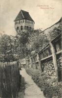 Segesvár, Schassburg, Sighisoara; Zinngiesser Turm / vártorony, Fritz Teutsch kiadása / castle tower (EK)