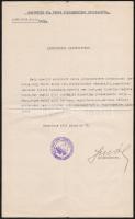 1916 Nagyrőce város polgármesteri hivatala által kiállított szegénységi bizonyítvány, pecséttel, a polgármester aláírásával.
