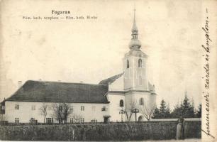 Fogaras, Fagaras; Római katolikus templom, Fleissig Jakab és Fia kiadása / church (EK)