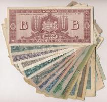 Vegyes: 31db-os papír és fémpénz tétel, túlnyomórészt magyar bankjegyek a pengő időszakból, benne Pé...