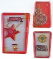 57db-os vegyes magyar és külföldi jelvény és kitűző tétel, közte "Fűrész és Hordóipari Törzsgár...