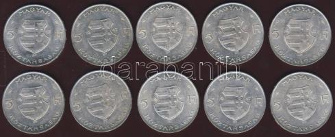 1947. 5Ft Ag "Kossuth" (10x) T:2 (többség),2/3 (kevés)