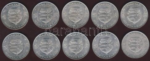 1947. 5Ft Ag "Kossuth" (10x) T:2 (többség),2/3 (kevés)