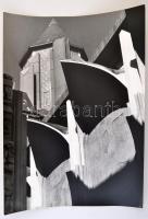 cca 1975 Budapesti városképek, 5 db jelzett vintage fotó, 40x30 cm