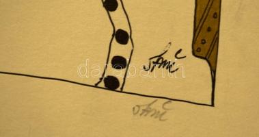 Szász jelzéssel: Merengő. Vegyes technika, karton, 17×11cm