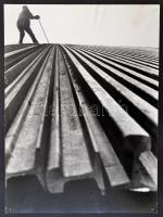 cca 1975 Valent Ede: Sínek, feliratozott vintage fotóművészeti alkotás, kasírozva, 39x29 cm