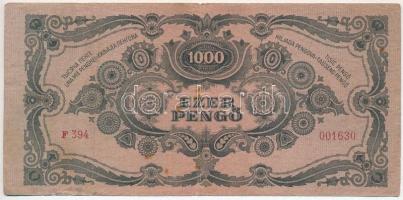 1945. 1000P piros "MNB" bélyeggel, típusváltozat: a rövidítésben eltérő "B" betű...
