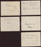 Ausztria/Osztrák-Magyar Bank 1922. 1Kr (5x) klf hátoldali korabeli megjegyzésekkel! T:II/III