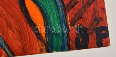 JP jelzéssel: Üvöltők. Olaj, falemez, 44×35 cm