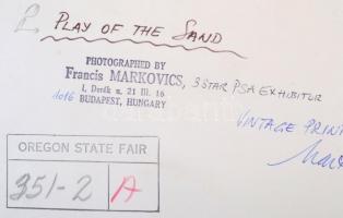 cca 1974 Markovics Ferenc aláírt, feliratozott vintage fotóművészeti alkotása, 25x40 cm