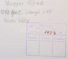 cca 1973 Magyar Alfréd: Vitorlázó, feliratozott vintage fotóművészeti alkotás, 39x29 cm