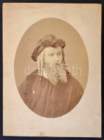 1867 Barcelona, Franz Stréger operaénekes, Oscar Audouard felvétele, feliratozott vintage fotó, 27x20 cm, karton 36x27 cm
