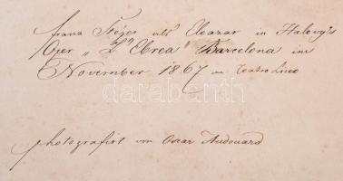 1867 Barcelona, Franz Stréger operaénekes, Oscar Audouard felvétele, feliratozott vintage fotó, 27x2...