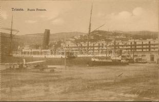 Trieste - leporello postcard booklet with 9 unused cards, canal, port, harbor, steamships, Photobrom...