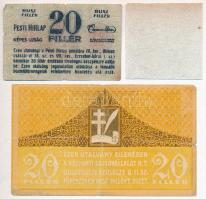 Budapest 1919. 20f "Központi Sajtóvállalat R.T." + ~1920. 20f "Pesti Hírlap" + B...
