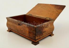 Asztali fa doboz, kissé viseltes, 28×18,5×11,5 cm