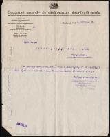 1921-1925 Budapesti Takarék- és Vásárpénztár Rt. személyzeti osztályának fejléces levelei, 7 db.
