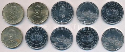 2003. 20Ft Cu-Ni-Zn "Deák" (3x) + 2004. 50Ft Cu-Ni "Európai Unió tagja" + 2006. 50Ft Cu-Ni "1956 tiszteletére" (3x) +  2007. 50Ft Cu-Ni "Római Szerződés" (3x) forgalmi emlékérmek T:1-,2