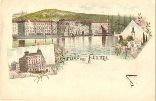 1898 Fiume, Trsat, Tersatto; port, Marco Oberdorfer, Rosenblatt floral litho (EK)