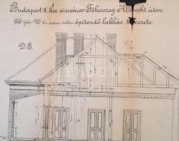 cca 1870-1890 Lukse-Fábry Béla (1844-1915) által tervezett Főherceg Albrecht úti lakóház tervrajza, ...