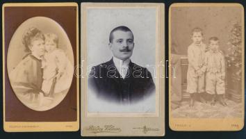 cca 1870-1900 Vegyes keményhátú fotó tétel, 7 db (Atelier Seitz (Budapest), Goldstein és Szerdahelyi...