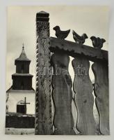 cca 1965 Sztachó Gyula: Hollókői mozaik, pecséttel jelzett vintage fotóművészeti alkotás, 38x30 cm