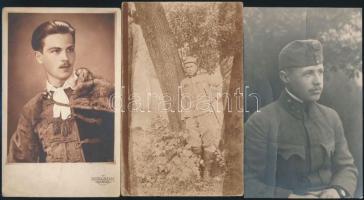 cca 1914-1918 6 db I. világháborús katonai fotó, csoportkép és szóló fotó