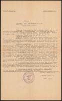 1942 a Turul Szövetség gépelt parancslevele a Jogászok Verbőczy Bajtársi Egyesülete