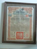 1913  Kínai államkötvény, dekoratív értékpapír jó állapotban, bekeretezve