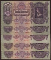 1930. 100P (8x) benne egymásutáni, ill. kevés úgrású sorszámok T:I