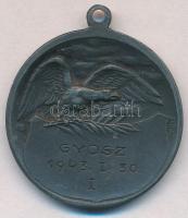1943. "GyOSz (Gyáriparosok Országos Szövetsége) 1943. I. 30. I." fém díjérem füllel, "...