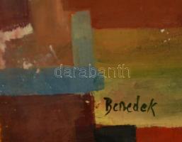 Benedek jelzéssel: Napozók. olaj, farost, festék hibákkal, 60×40 cm