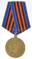Ukrajna 1999. A haza védelmezője emlékérem tombak kitüntetés mellszalagon T:1- Ukraine 1999. Defender of the Motherland Medal tombac decoration on ribbon C:AU
