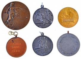 16db-os vegyes sport- és díjérem tétel, közte ~1940. "SzVSE I." fém díjérem "LUDVIG&q...