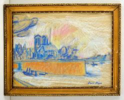 Diener jelzéssel: Katedrálisa a folyónál. pasztell, papír, üvegezett kereteben, 38×40 cm
