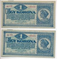 1920. 1K (10x) sorszámkövetők T:I- bal felső sarokban kis fo