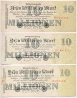 Németország / Weimari Köztársaság 1923. 10.000.000M (6x) T:III Germany / Weimar Republic 1923. 10.000.000 Mark (6x) C:F