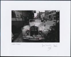 1983 Jankovszky György(1946-): New York, Rolls-Royce, feliratozva, aláírt, pecséttel jelzett, kartonra kasírozva, 12x17,5 cm