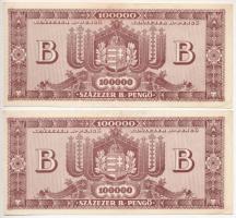 1936. 10P csillagos sorozatszámmal + 1946. 100.000BP (2x) + 1946. 10.000.000BP T:I-,III