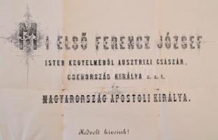 1887 Országgyűlési meghívó. Ferenc József (1830-1916) király és Tisza Kálmán (1830-1902) miniszterel...