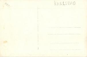 Karlovy Vary, Karlsbad; Franz Joseph statue, photo (ragasztónyomok / glue marks)