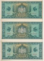 1946. 100.000MP (8x) 5+3 sorszámkövetők T:I,II