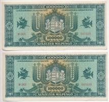 1946. 100.000MP (8x) 5+3 sorszámkövetők T:I,II